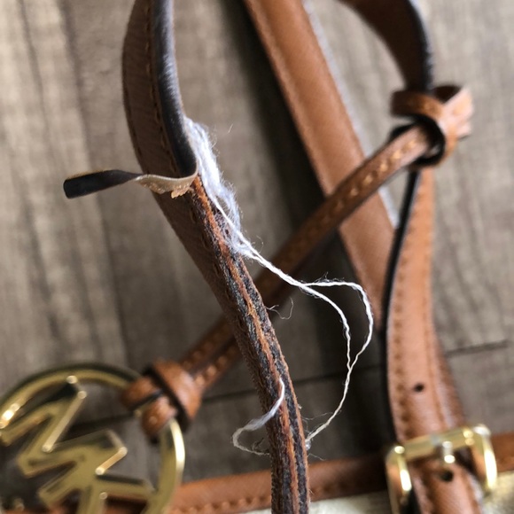 Michael Michael Kors Logo Print Shoulder Bag Creme and Brown - Picture 7 of 13